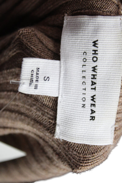 We Wore What Women Brown Crew Neck Cardigan Long Sleeve Size S