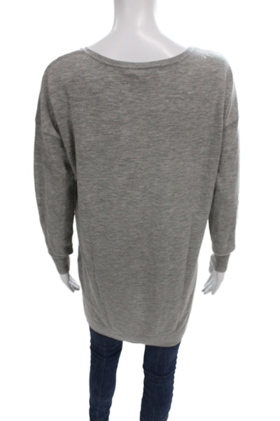 Vince Women Pullover 100% Cashmere Scoop Neck Long Sleeve Gray Size S