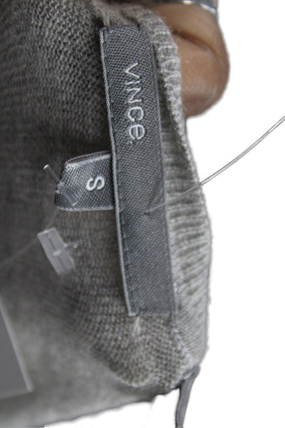 Vince Women Pullover 100% Cashmere Scoop Neck Long Sleeve Gray Size S