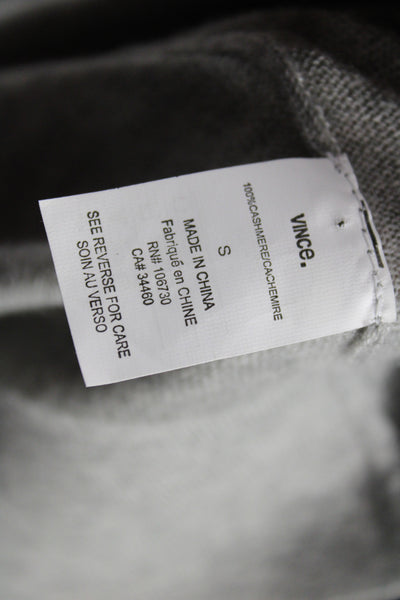 Vince Women Pullover 100% Cashmere Scoop Neck Long Sleeve Gray Size S