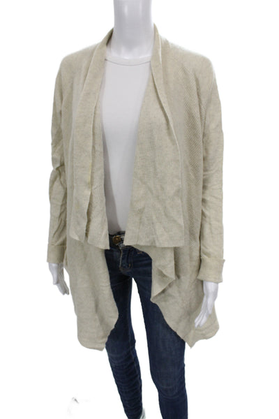 Vince Womens Beige Cashmere V-Neck Cardigan Long Sleeve Size S