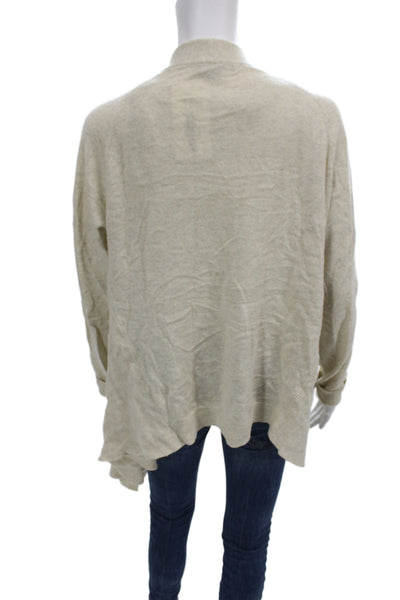 Vince Womens Beige Cashmere V-Neck Cardigan Long Sleeve Size S