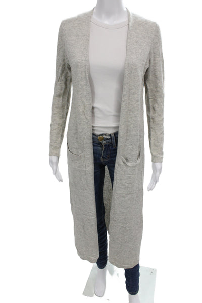 Acrobat Women Cardigan Gray Wool Round Neck Long Sleeve Size S