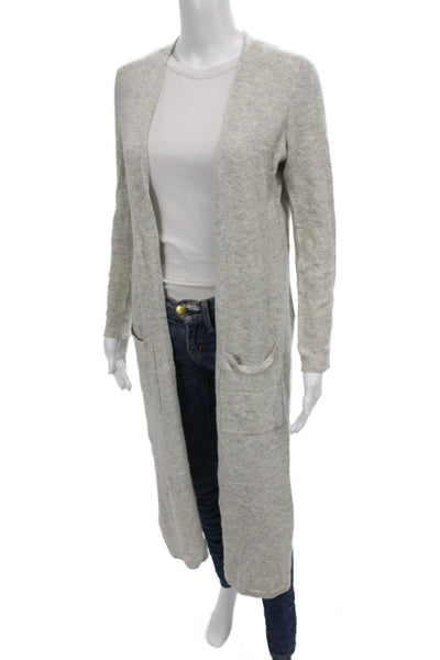 Acrobat Women Cardigan Gray Wool Round Neck Long Sleeve Size S
