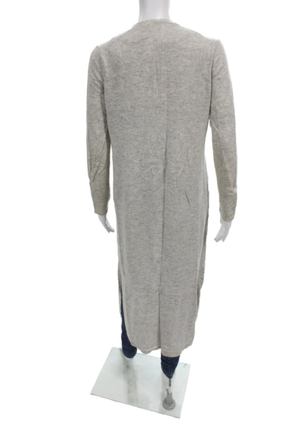 Acrobat Women Cardigan Gray Wool Round Neck Long Sleeve Size S