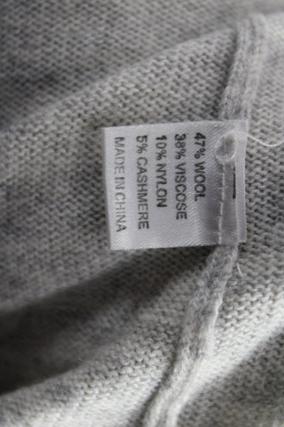 Acrobat Women Cardigan Gray Wool Round Neck Long Sleeve Size S