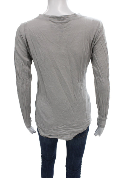 Threads 4 Thought Women Gray Scoop Neck Long Sleeve Basic Tee Size M