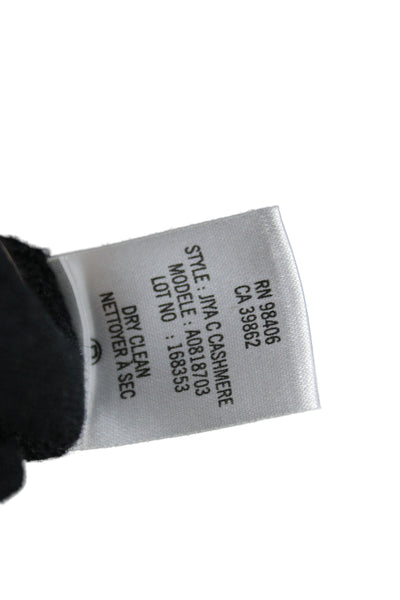 Theory Women Black Cashmere Sweater Dress Scoop Neck Long Sleeve Size L