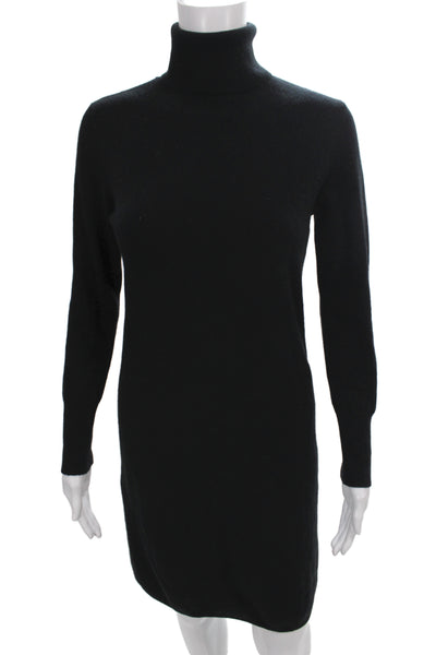 Neiman Marcus Women Black Cashmere Turtleneck Sweater Dress Size S
