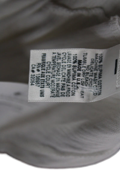 Stateside Womens Basic Sleeveless Tank White Supima Cotton Scoop Neck Size S