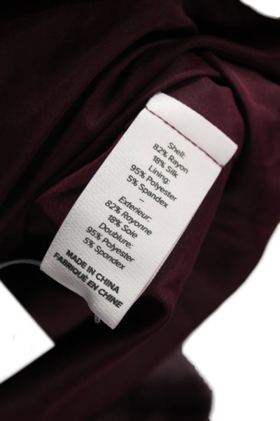 Cinq A Sept Womens Purple Velvet Basic Jacket Long Sleeve Button Size M