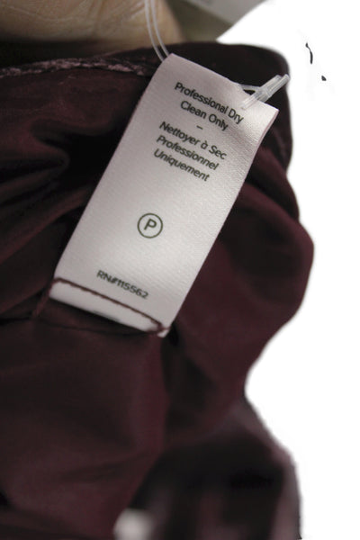 Cinq A Sept Womens Purple Velvet Basic Jacket Long Sleeve Button Size M