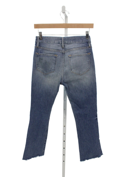 Frame Denim Womens Cropped Mid Rise Blue Jeans Inseam 26 Size 25