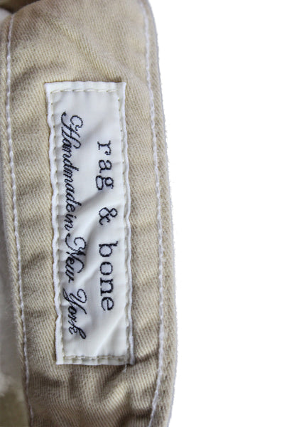 Rag & Bone Women Cropped White Jeans Mid Rise Button 100% Cotton Size 28