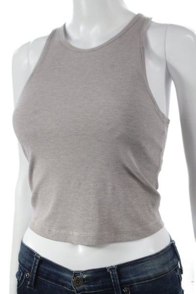 Vuori Womens Ribbed Sports Bra Grey Size Extra Small