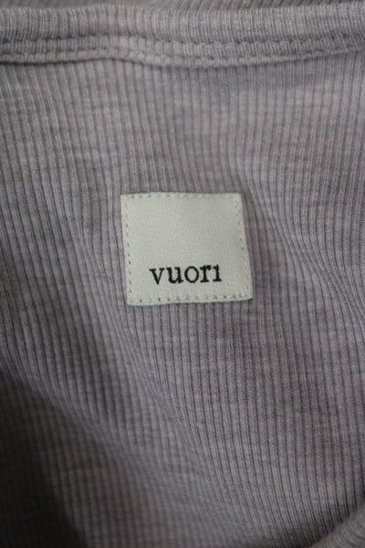 Vuori Womens Ribbed Sports Bra Grey Size Extra Small