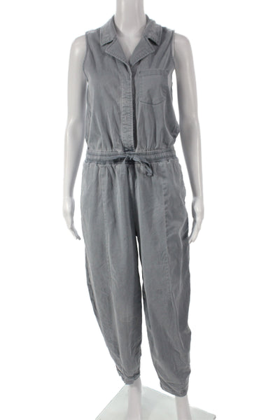 Splendid Womens Collared Sleeveless Gray Jumpsuit Button Lyocell Size XS
