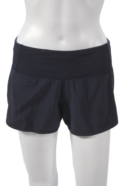 Lululemon Womens Athletic Shorts Black Polyester Zip Size 4