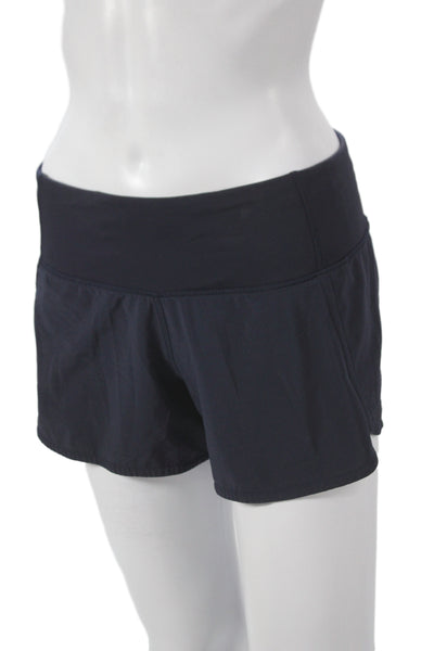 Lululemon Womens Athletic Shorts Black Polyester Zip Size 4