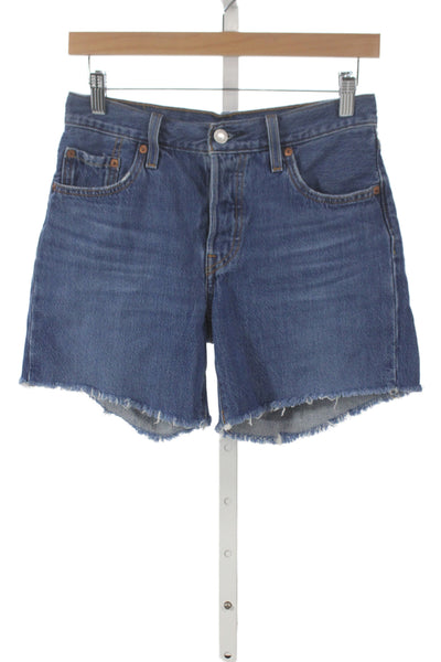Levi Strauss & Co Women Cut-Off Shorts Blue 100% Cotton Button Size 25