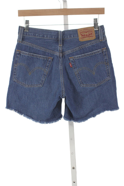 Levi Strauss & Co Women Cut-Off Shorts Blue 100% Cotton Button Size 25
