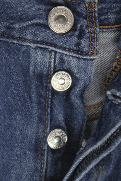 Levi Strauss & Co Women Cut-Off Shorts Blue 100% Cotton Button Size 25