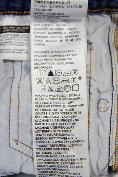 Levi Strauss & Co Women Cut-Off Shorts Blue 100% Cotton Button Size 25