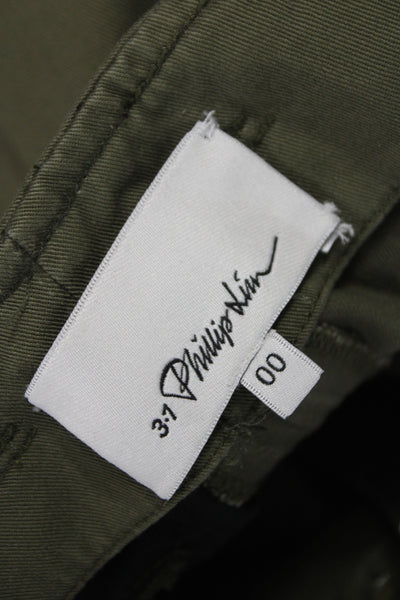 3.1 Phillip Lim Women Green Chino Pants Cotton Size 00