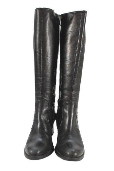 Paul Green Womens Leather Block Heels Knee High Boots Shoes Black Size 4