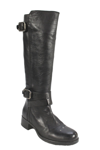 AGL Attilio Giusti Leombruni Womens Knee High Leather Boots Shoes Black Size 6