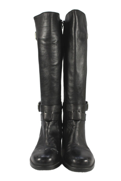 AGL Attilio Giusti Leombruni Womens Knee High Leather Boots Shoes Black Size 6