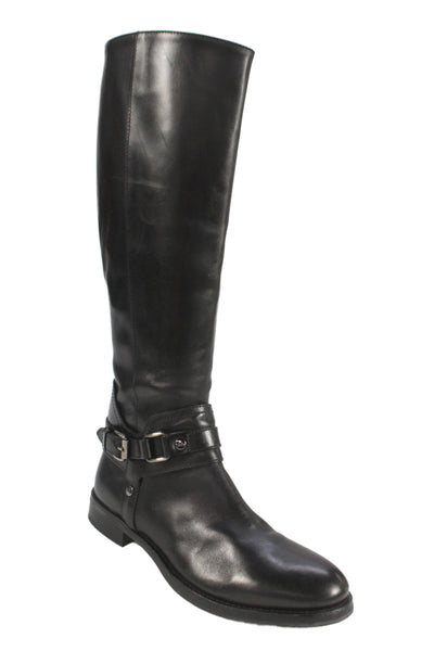 AGL Attilio Giusti Leombruni Womens Leather Knee High Boots Shoes Black Size 6