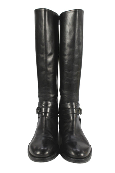 AGL Attilio Giusti Leombruni Womens Leather Knee High Boots Shoes Black Size 6