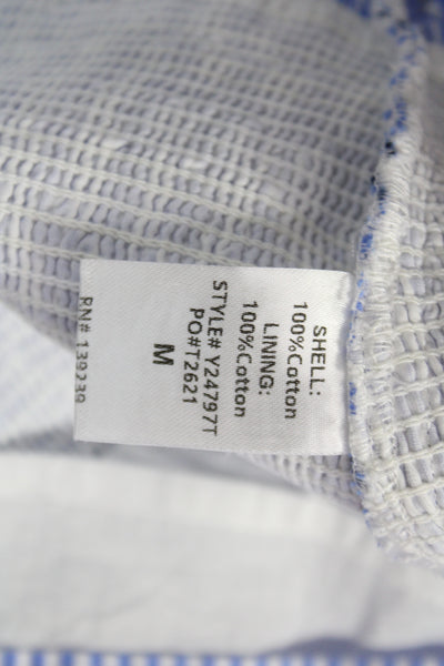 Pomander Place Womens Mini Striped Cotton Skirt Blue Preppy Size M