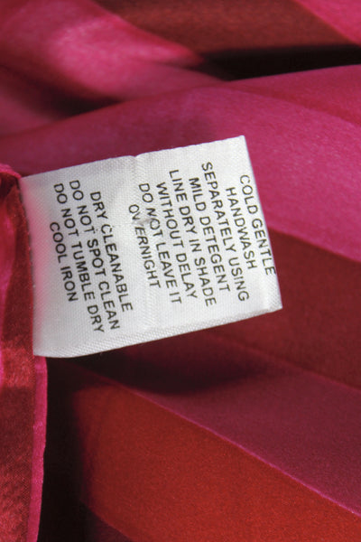 Natalie Martin Womens Silk Striped V Neck Shift Dress Pink 3/4 Sleeve Size M