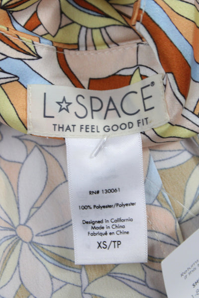 L Space Womens Maxi Floral V-Neck Sleeveless Long Zip Multicolor Dress Size XS