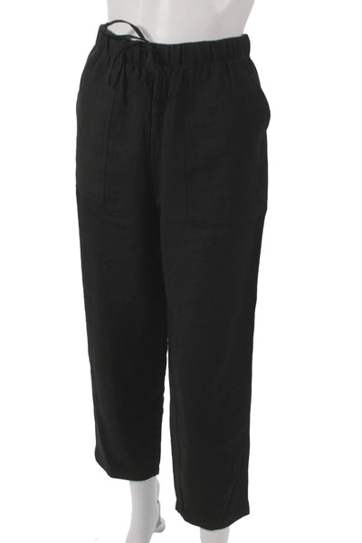 Zara Womens Ankle Drawstring Black Pants Size XS