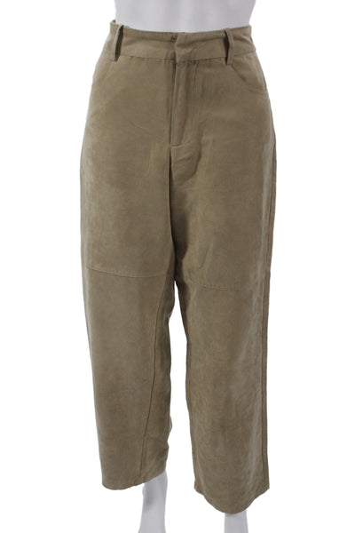 Zara Women Beige Chino Pants Polyester Button Size XS