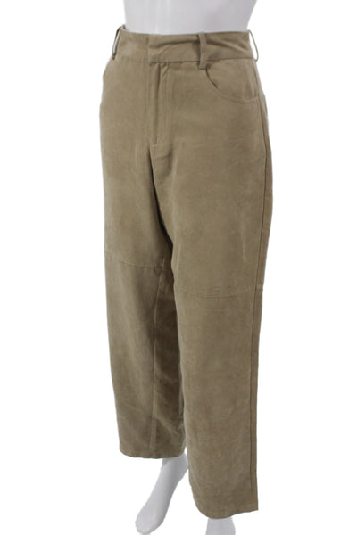Zara Women Beige Chino Pants Polyester Button Size XS