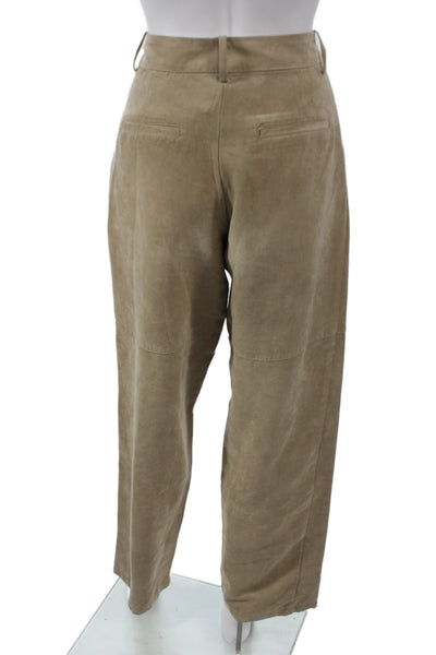 Zara Women Beige Chino Pants Polyester Button Size XS