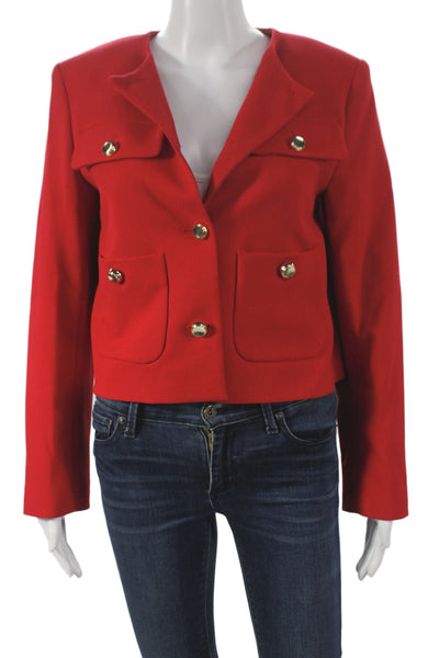 Zara Women Military Jacket Red Long Sleeve Size S