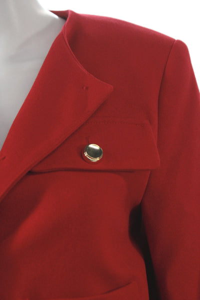 Zara Women Military Jacket Red Long Sleeve Size S