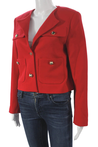 Zara Women Military Jacket Red Long Sleeve Size S