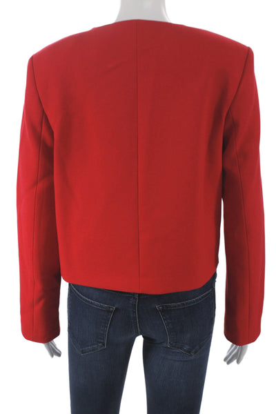 Zara Women Military Jacket Red Long Sleeve Size S