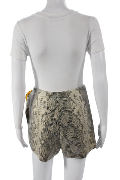 Zara Womens Beige Animal Print Wrap Skirt Short Zip Spring Size XS