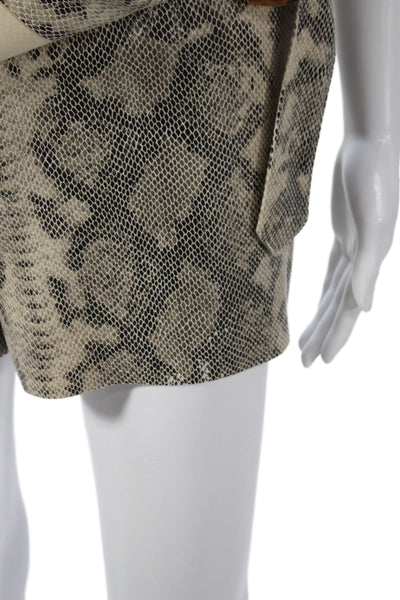 Zara Womens Beige Animal Print Wrap Skirt Short Zip Spring Size XS