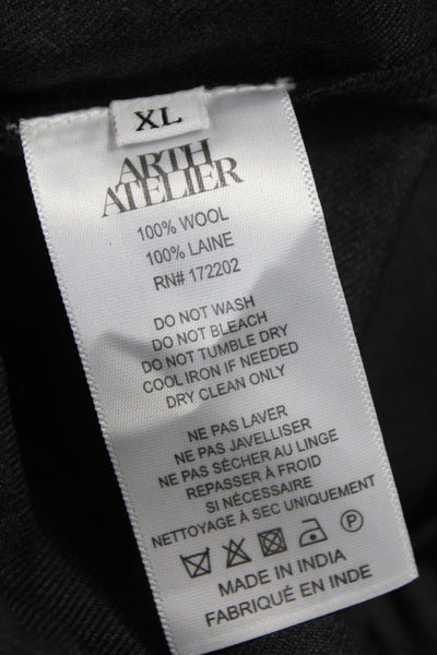 Arth Atelier Mens Black Wool Boxer Shorts Minimalist Solid Size XL