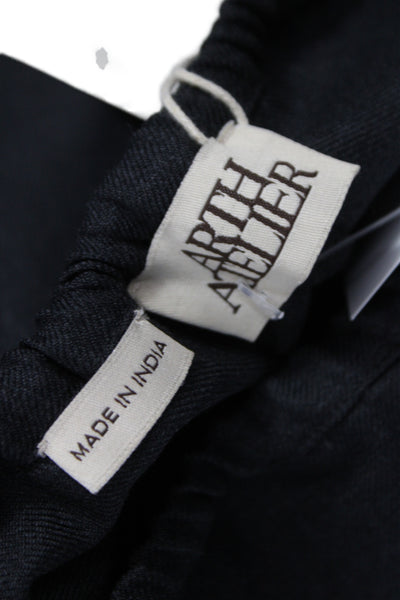Arth Atelier Mens Black Wool Boxer Shorts Minimalist Solid Size XL