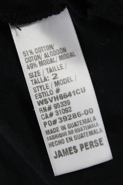 James Perse Womens Black T-Shirt Dress Short Sleeve Crew Neck Size 2