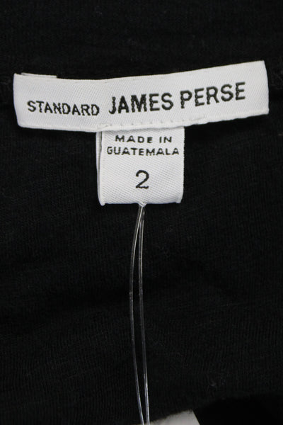 James Perse Womens Black T-Shirt Dress Short Sleeve Crew Neck Size 2